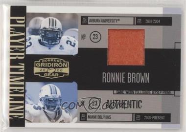 2006 Donruss Gridiron Gear - Player Timeline - Jerseys Prime #PT-2 - Ronnie Brown /30