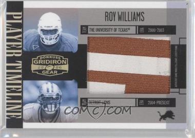 2006 Donruss Gridiron Gear - Player Timeline - Jumbo Swatch Prime #PT-39 - Roy Williams /14