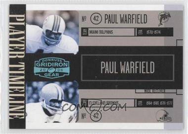 2006 Donruss Gridiron Gear - Player Timeline - Platinum #PT-37 - Paul Warfield /25