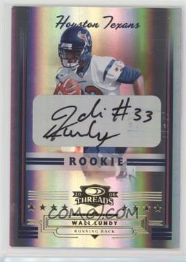 2006 Donruss Threads - [Base] - Rookie Signatures #161 - Wali Lundy /100