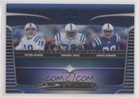 Peyton Manning, Edgerrin James, Marvin Harrison [EX to NM] #/100