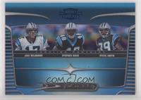 Jake Delhomme, Stephen Davis, Steve Smith #/100