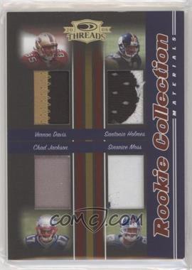 2006 Donruss Threads - Rookie Collection Quad Materials - Prime #RCQM-2 - Chad Jackson, Santonio Holmes, Vernon Davis, Sinorice Moss /25