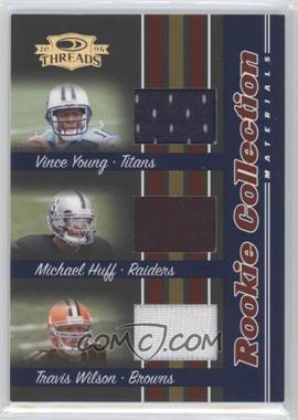 2006 Donruss Threads - Rookie Collection Triples Materials #RCTM-3 - Michael Huff, Vince Young, Travis Wilson /500