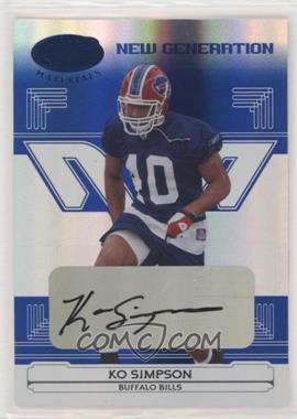 2006 Leaf Certified Materials - [Base] - Mirror Blue Signatures #197 - New Generation - Ko Simpson /100
