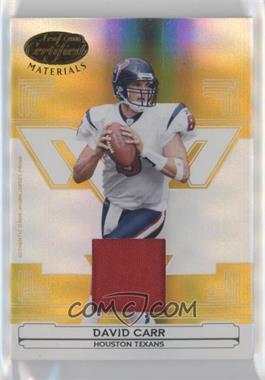 2006 Leaf Certified Materials - [Base] - Mirror Gold Materials #59 - David Carr /25