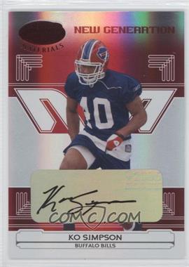 2006 Leaf Certified Materials - [Base] - Mirror Red Signatures #197 - New Generation - Ko Simpson /250