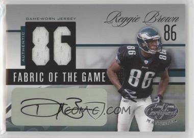 2006 Leaf Certified Materials - Fabric of the Game - Jersey Number Signatures #FOTG-125 - Reggie Brown /86