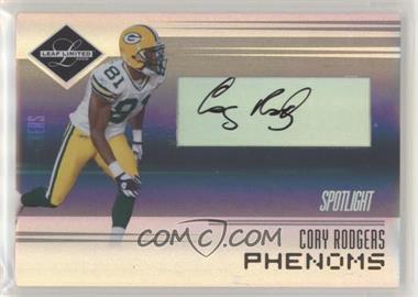 2006 Leaf Limited - [Base] - Silver Spotlight #293 - Phenoms - Cory Rodgers /25