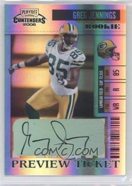 2006 Leaf Limited - Contenders Preview Ticket Autographs #13 - Greg Jennings /100