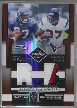 2006 Leaf Limited - Matching Positions - Prime #M-19 - Domanick Davis, Shaun Alexander /25 [Noted]