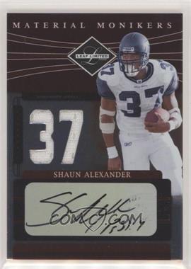 2006 Leaf Limited - Material Monikers Jersey Number #MM-36 - Shaun Alexander /37