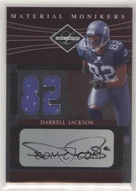 2006 Leaf Limited - Material Monikers Jersey Number #MM-8 - Darrell Jackson /82