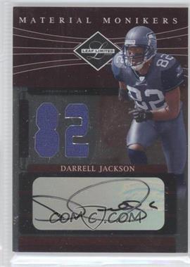 2006 Leaf Limited - Material Monikers Jersey Number #MM-8 - Darrell Jackson /82
