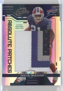 2006 Playoff Absolute Memorabilia - Absolute Patches Jumbo Prime #AP-3 - Willis McGahee /25