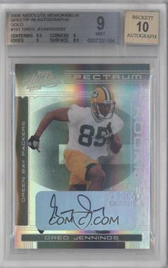 2006 Playoff Absolute Memorabilia - [Base] - Spectrum Gold Autographs #151 - Rookie - Greg Jennings /50 [BGS 9 MINT]