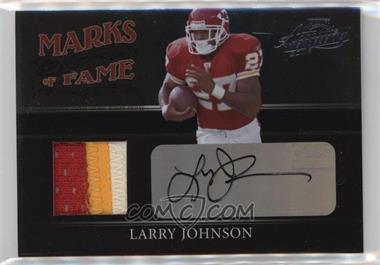 2006 Playoff Absolute Memorabilia - Marks of Fame - Materials Prime Autographs #MF - 21 - Larry Johnson /25