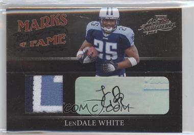 2006 Playoff Absolute Memorabilia - Marks of Fame - Materials Prime Autographs #MF - 34 - LenDale White /25