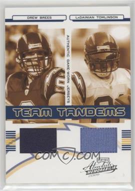 2006 Playoff Absolute Memorabilia - Team Tandems - Materials #TT-18 - Drew Brees, LaDainian Tomlinson /100