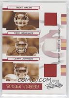 Trent Green, Tony Gonzalez, Larry Johnson #/100