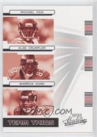 Michael Vick, Alge Crumpler, Warrick Dunn #/200