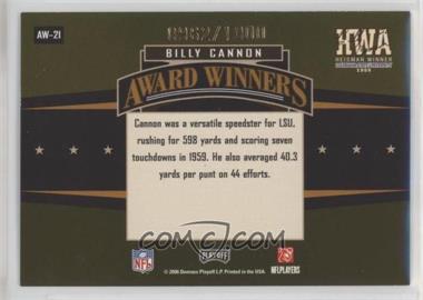 2006 Playoff Contenders - Award Winners #AW-21 - Billy Cannon /1000