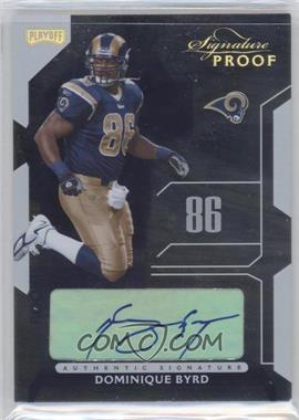 2006 Playoff NFL Playoffs - [Base] - Gold Signature Proof #123 - Dominique Byrd /50