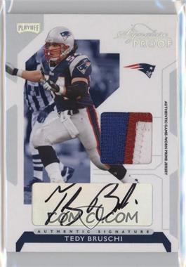 2006 Playoff NFL Playoffs - [Base] - Silver Signature Proof Materials #65 - Tedy Bruschi /25