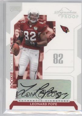 2006 Playoff NFL Playoffs - [Base] - Silver Signature Proof #92 - Leonard Pope /150