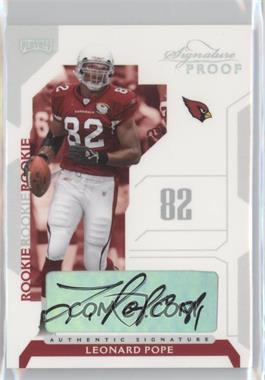 2006 Playoff NFL Playoffs - [Base] - Silver Signature Proof #92 - Leonard Pope /150