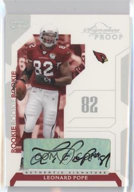 2006 Playoff NFL Playoffs - [Base] - Silver Signature Proof #92 - Leonard Pope /150