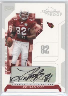 2006 Playoff NFL Playoffs - [Base] - Silver Signature Proof #92 - Leonard Pope /150