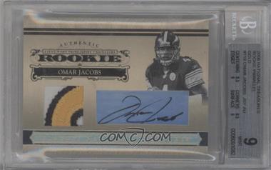 2006 Playoff National Treasures - [Base] - Gold Materials Prime Signatures #119 - Rookie - Omar Jacobs /25 [BGS 9 MINT]