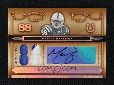 2006 Playoff National Treasures - [Base] - Jersey Number Materials Prime Signatures #53 - Marvin Harrison /88