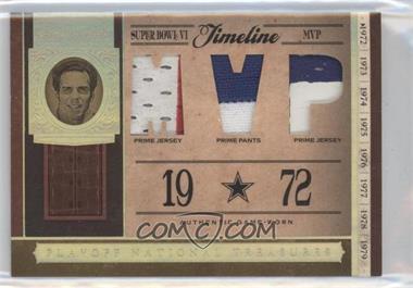 2006 Playoff National Treasures - Timeline - MVP Materials Prime #TL-RS - Roger Staubach /25