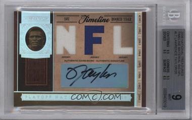 2006 Playoff National Treasures - Timeline - NFL Materials Signatures #TL-LT - Lawrence Taylor /25 [BGS 9 MINT]