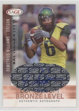 2006 SAGE - Autographs - Bronze Level #A54 - Demetrius Williams /210