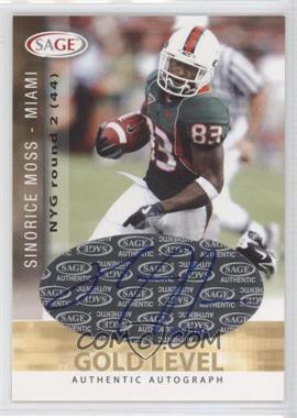 2006 SAGE - Autographs - Gold Level #A36 - Sinorice Moss /200