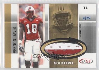 2006 SAGE - Jersey - Gold #J7 - Vernon Davis /25