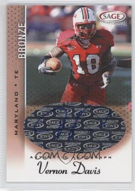 2006 SAGE Game Exclusives - Autographs - Bronze #A-05 - Vernon Davis