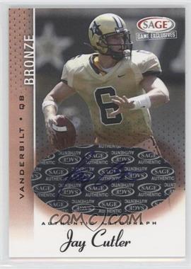 2006 SAGE Game Exclusives - Autographs - Bronze #A-10 - Jay Cutler