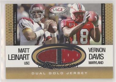 2006 SAGE Game Exclusives - Dual Jerseys - Gold #CS 7 - Matt Leinart, Vernon Davis /25