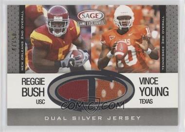 2006 SAGE Game Exclusives - Dual Jerseys - Silver #CS 2 - Reggie Bush, Vince Young /50