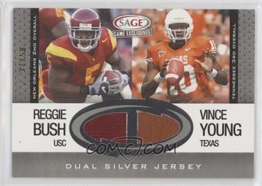 2006 SAGE Game Exclusives - Dual Jerseys - Silver #CS 2 - Reggie Bush, Vince Young /50