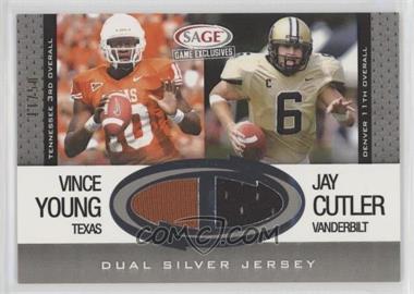 2006 SAGE Game Exclusives - Dual Jerseys - Silver #CS 8 - Vince Young, Jay Cutler /50