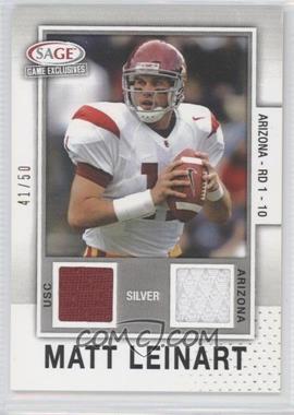 2006 SAGE Game Exclusives - Matt Leinart Jerseys - Silver #ML J - Matt Leinart /50