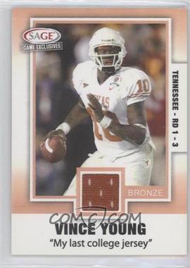 2006 SAGE Game Exclusives - Vince Young Jerseys - Bronze #VY 1 - Vince Young