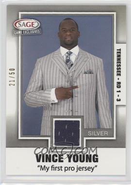 2006 SAGE Game Exclusives - Vince Young Jerseys - Silver #VY 9 - Vince Young /50