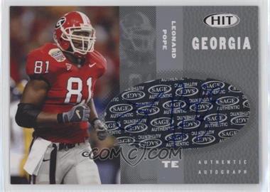 2006 SAGE Hit - Autographs - Silver #A31 - Leonard Pope