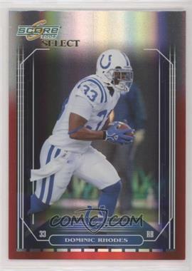 2006 Score Select - [Base] - Red Zone #117 - Dominic Rhodes /25
